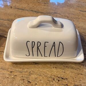 Rae Dunn Cream 'SPREAD' Butter Dish